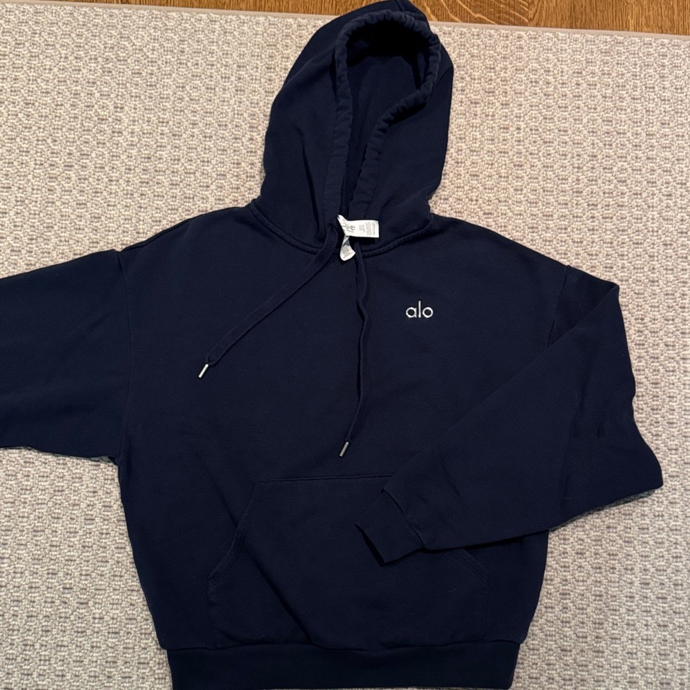 ALO Yoga accolade hooded Midnight Blue Sweatshirt
